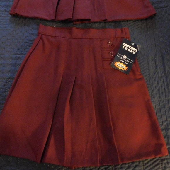 Girls Burgundy Skort Two Tab Scooter French Toast School Uniform Sizes 16 3/ 20. - Picture 2 of 8